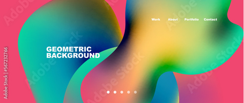 Flowing gradient colors and round elements and circles. Vector illustration for wallpaper, banner, background, leaflet, catalog, cover, flyer