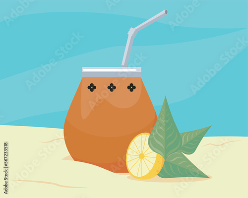 lemon tea in pot