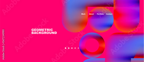 Abstract circles and round shapes landing page background. Vector Illustration For Wallpaper, Banner, Background, Card, Book Illustration, landing page. Pattern design concept