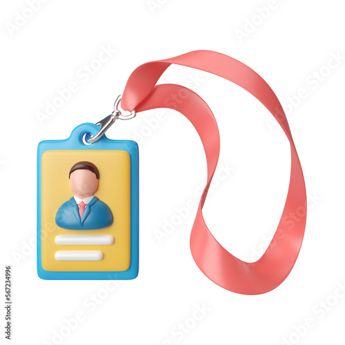 Lanyard 3D Illustration Icon