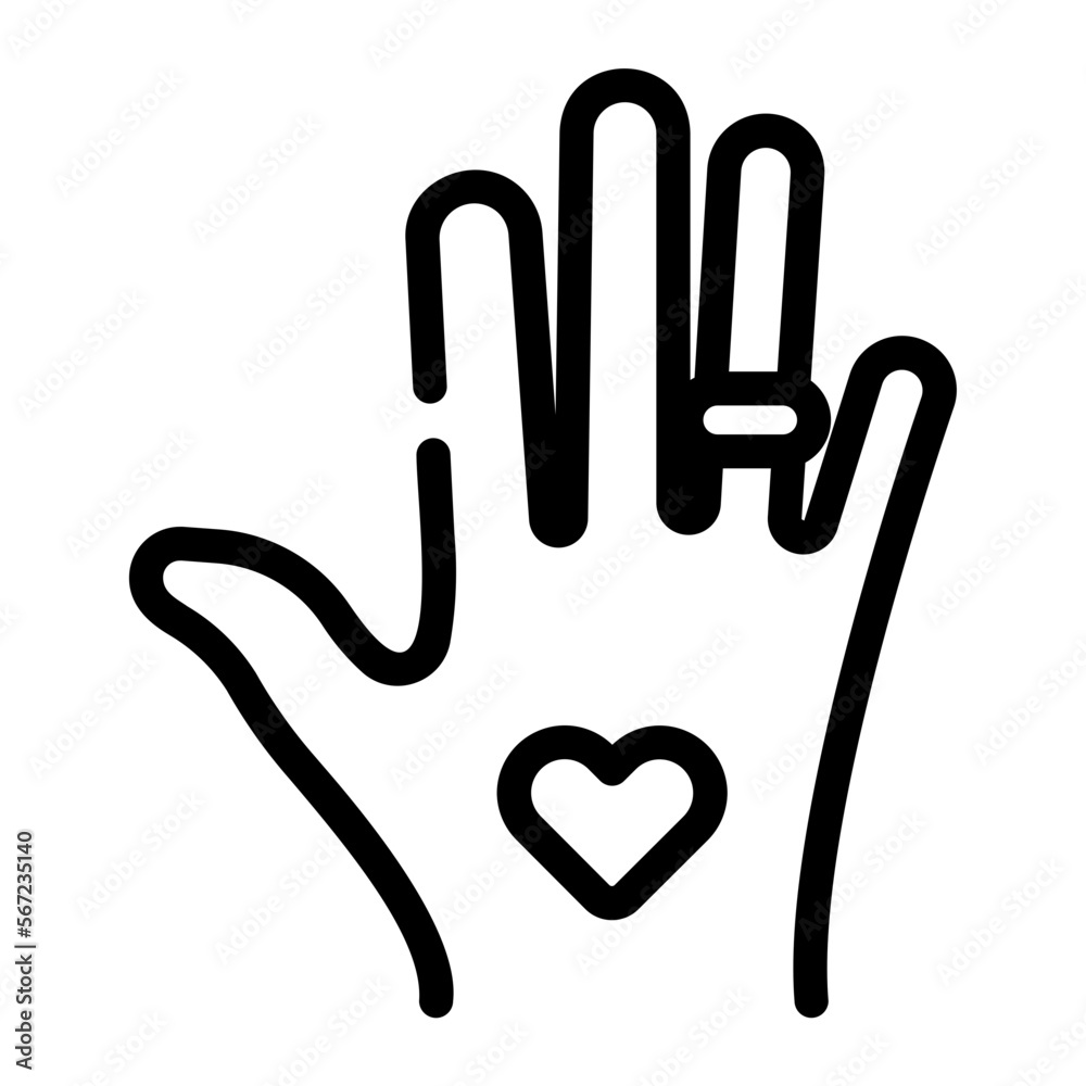 hand line icon hand line icon