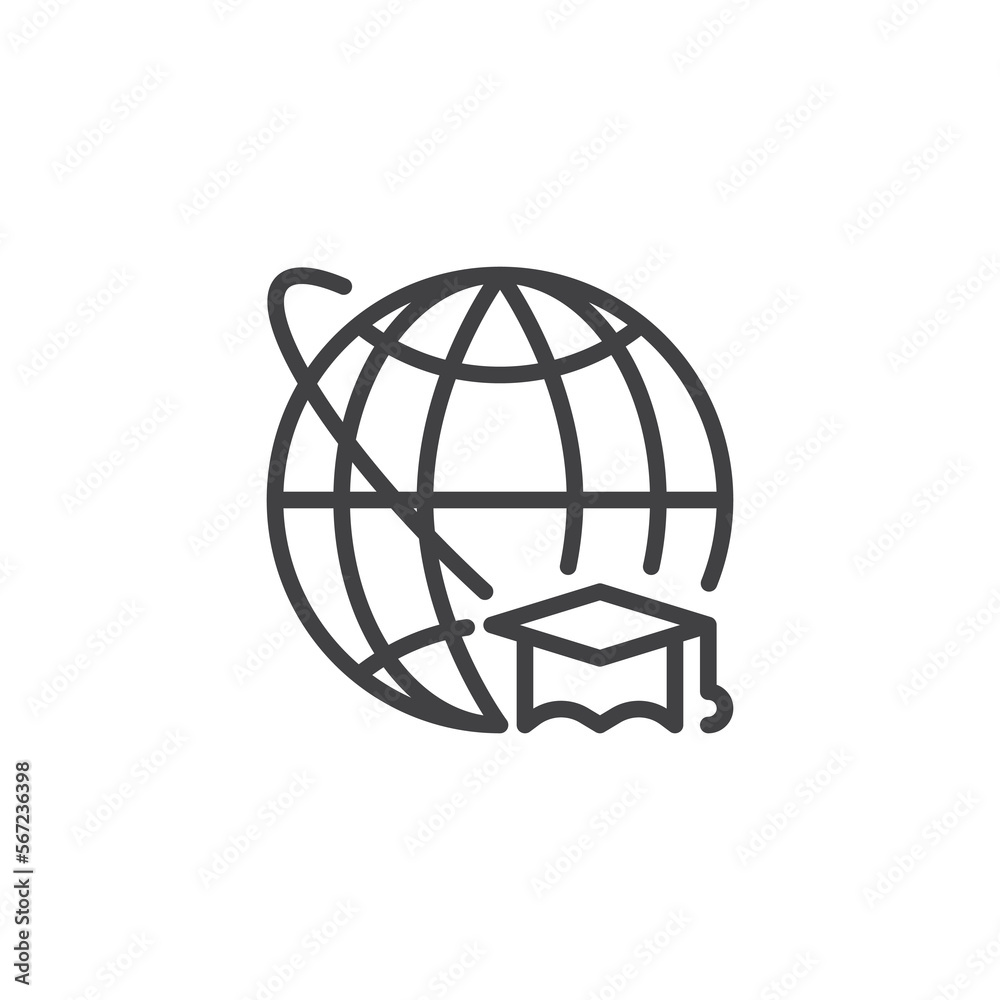 Distance learning line icon Distance learning line icon