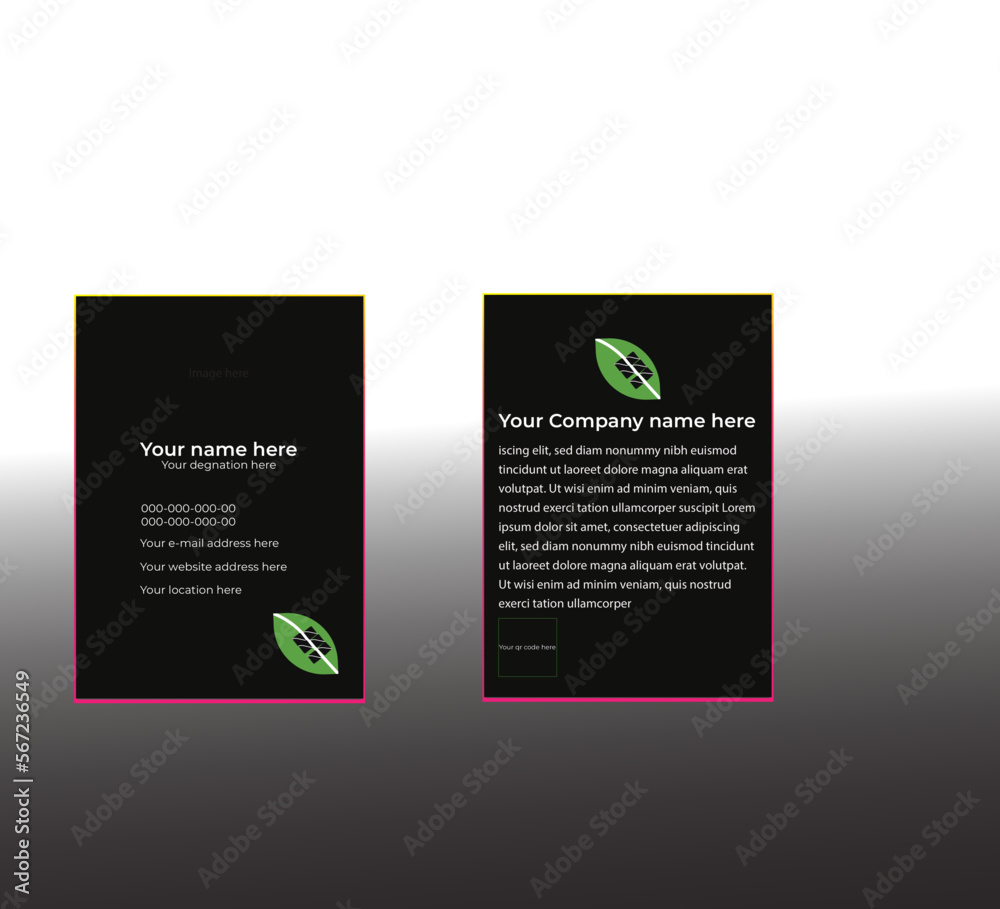 Fototapeta premium Black and white Id card for a company.