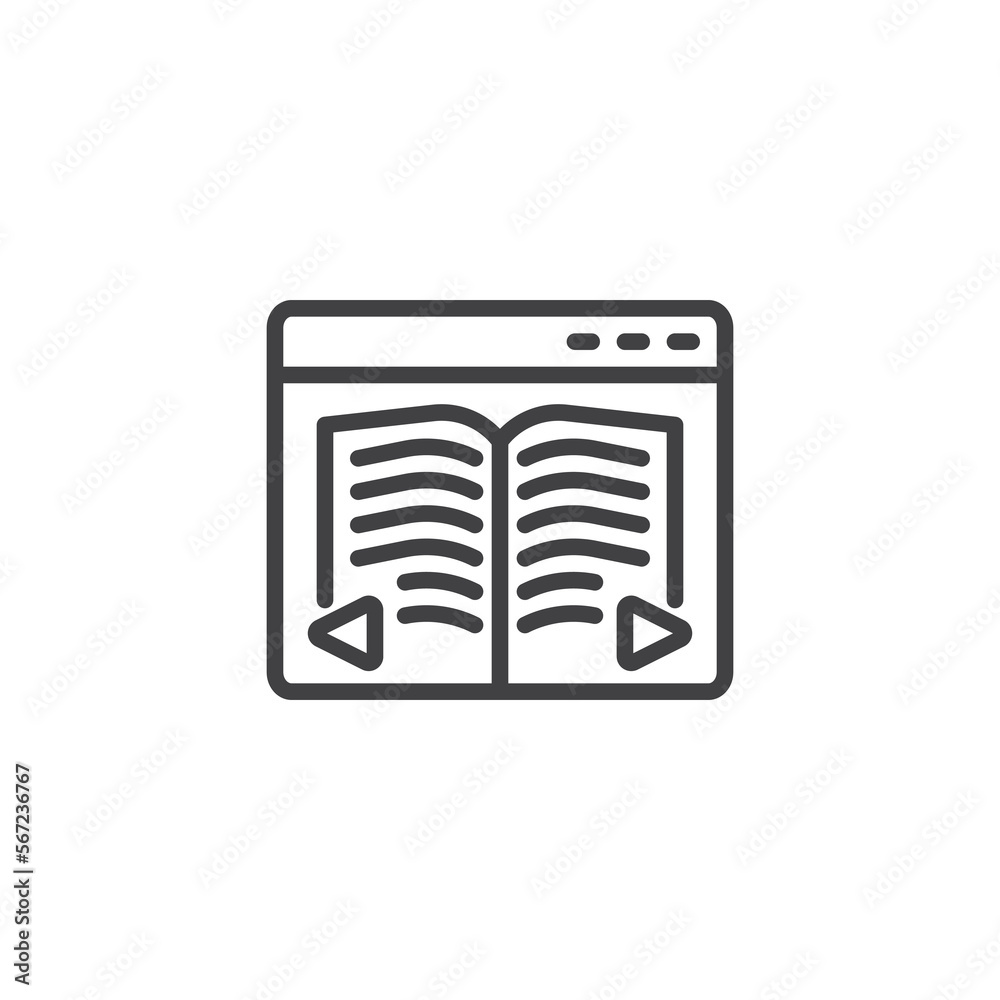 Ebook library line icon Ebook library line icon