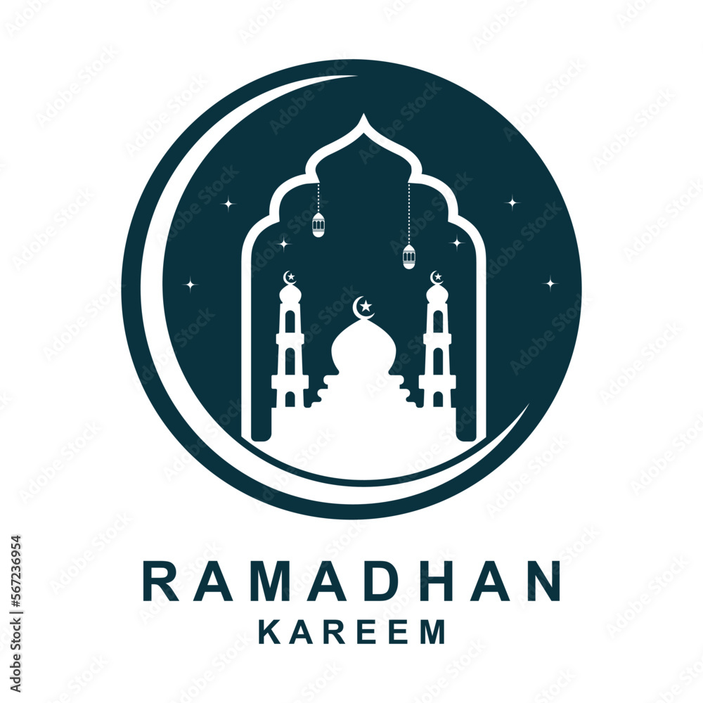 ramadan logo vector, ramadan flyer image with template illustration