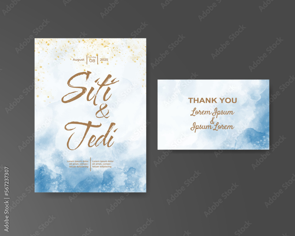 Wedding invitation with abstract watercolor background Wedding invitation with abstract watercolor background