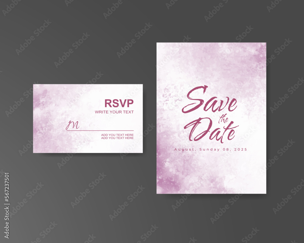 Wedding invitation with abstract watercolor background Wedding invitation with abstract watercolor background
