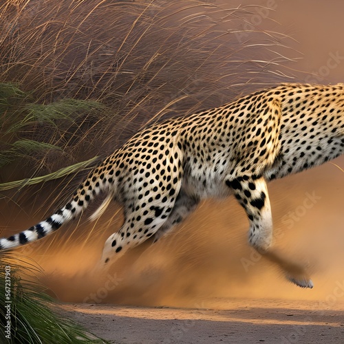 A swift cheetah chasing after its prey2  Generative AI