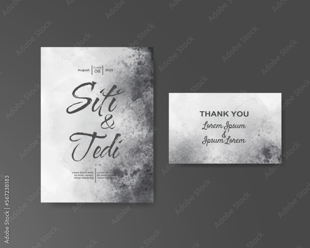 Wedding invitation with abstract watercolor background Wedding invitation with abstract watercolor background