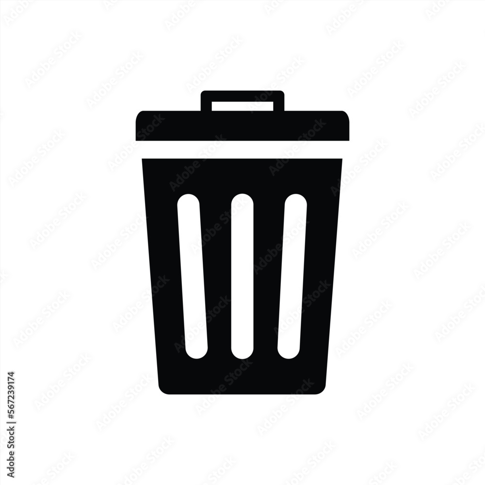 Trash bin icon sign and symbol with transparent background PNG. Vector illustration. Trash bin icon sign and symbol with transparent background PNG. Vector illustration.