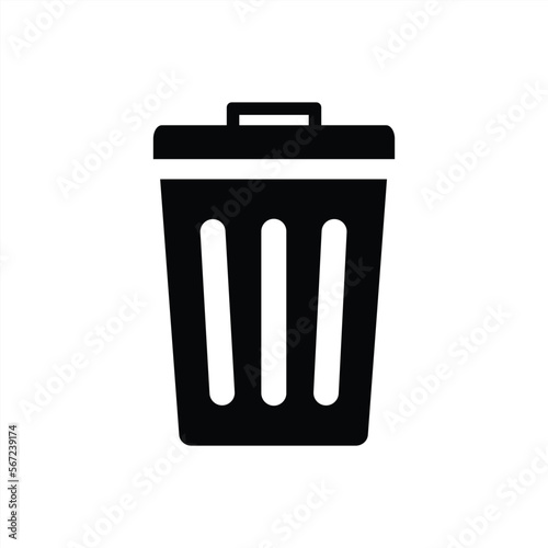 Trash bin icon sign and symbol with transparent background PNG. Vector illustration.