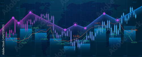 Abstract background image of world market investment graph