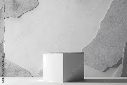 Obraz na plátne rock pedestal 3D Gray, podium