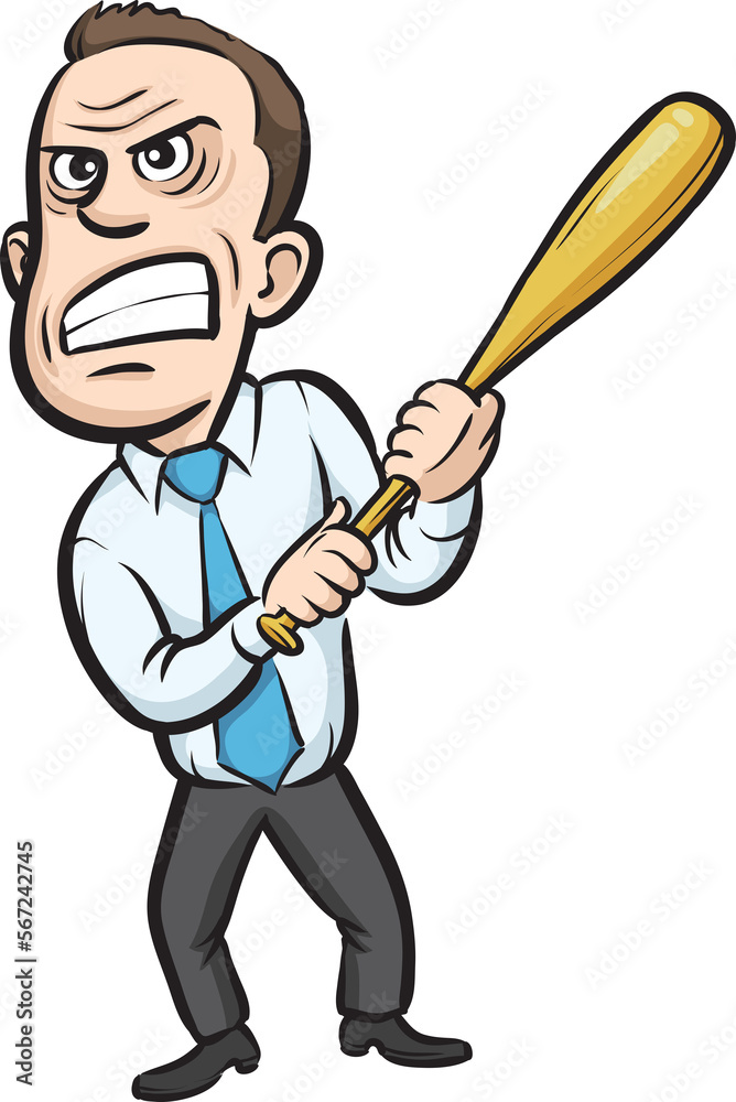 businessman holding a baseball club - PNG image with transparent background