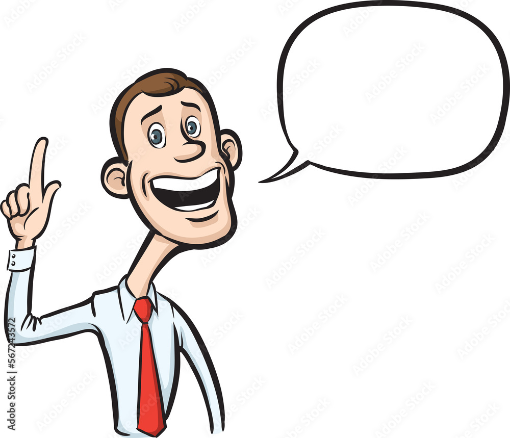cartoon skinny businessman with speech bubble on white background - PNG image with transparent background cartoon skinny businessman with speech bubble on white background - PNG image with transparent background