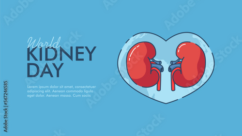 world kidney day banner template flat design