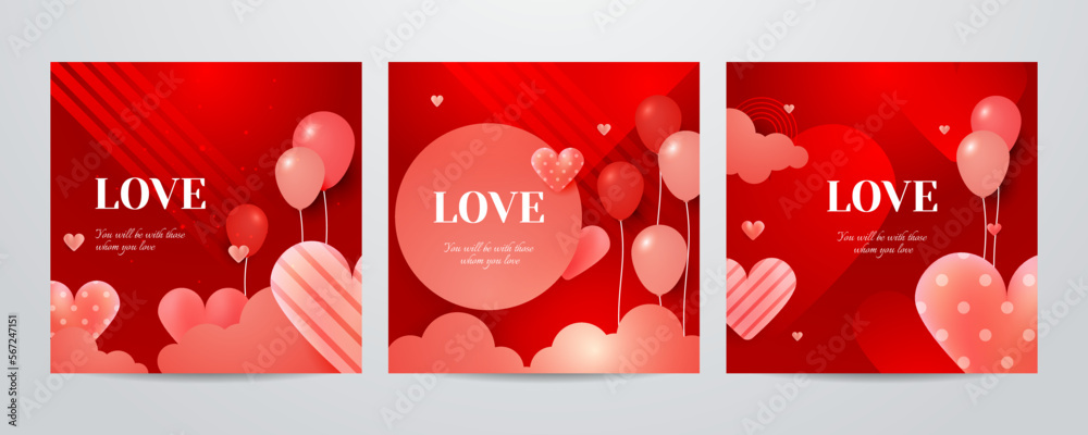 Set of Red and pink love lettering for valentines day design poster, greeting card, photo album, banner, calligraphy. Vector illustration collection Set of Red and pink love lettering for valentines day design poster, greeting card, photo album, banner, calligraphy. Vector illustration collection