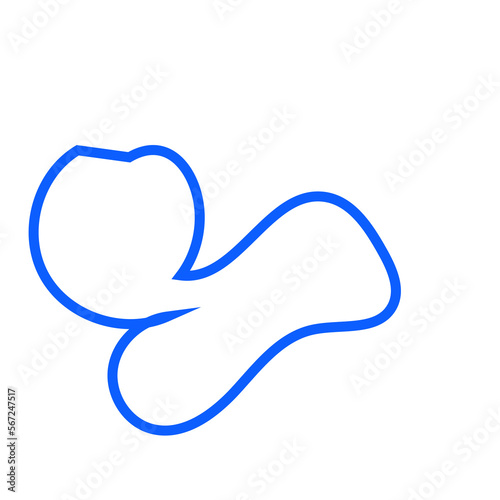 Blue Abstract Shape Squiggly Line