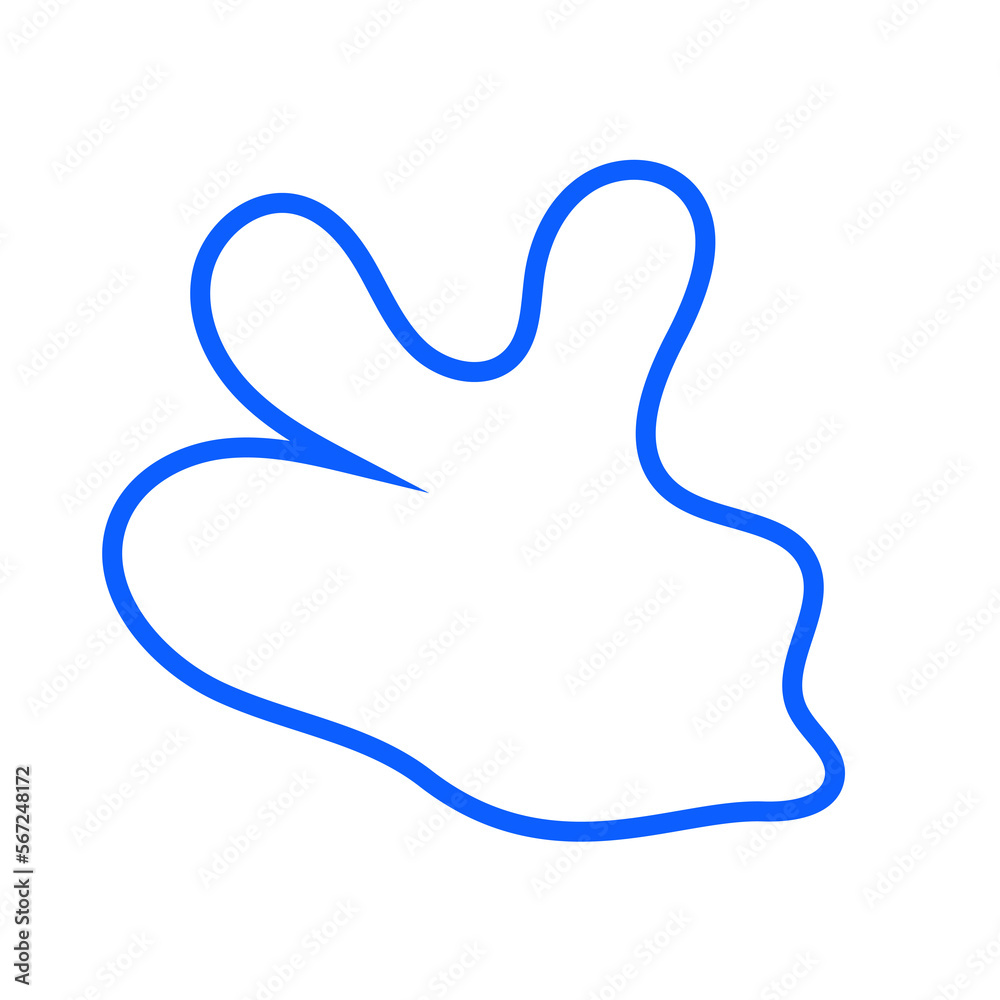 Blue Abstract Shape Squiggly Line Blue Abstract Shape Squiggly Line