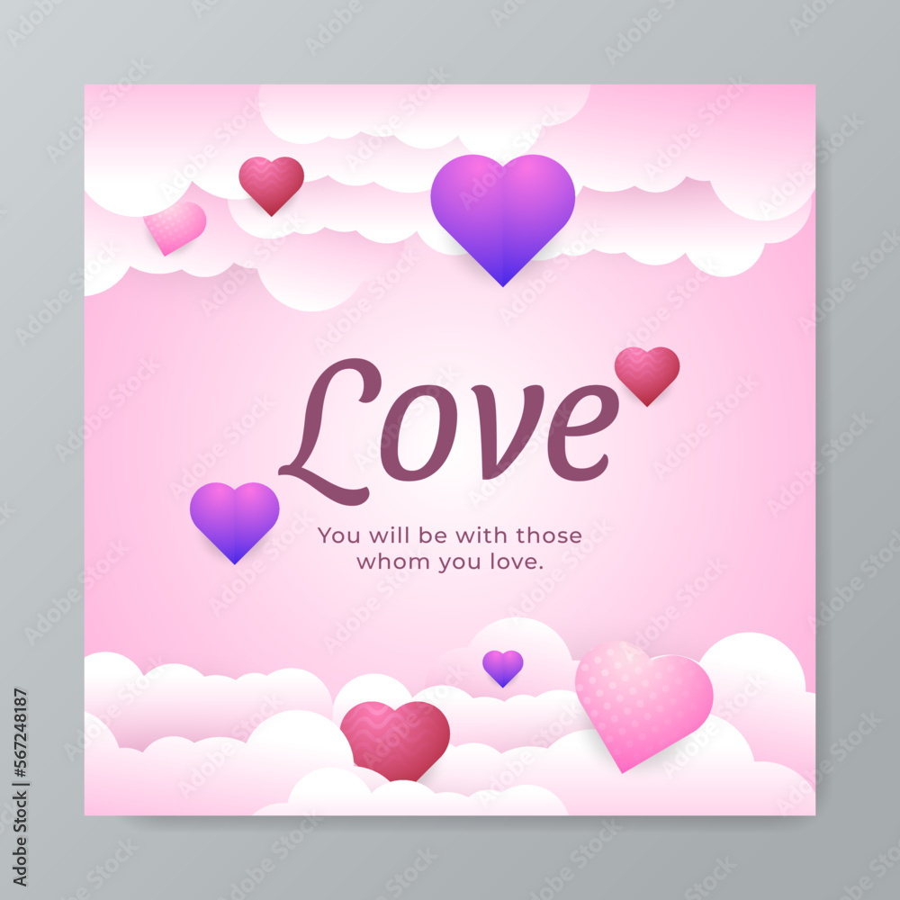 Happy Valentine's Day Sale Poster or banner with symbol of heart from LED String lights and valentine elements on pink background. Promotion and shopping template for love and Valentine's day concept