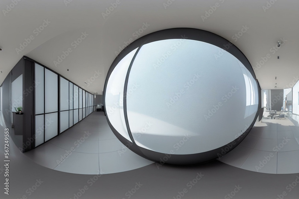 full seamless spherical hdri 360 panorama in interior work room or ...