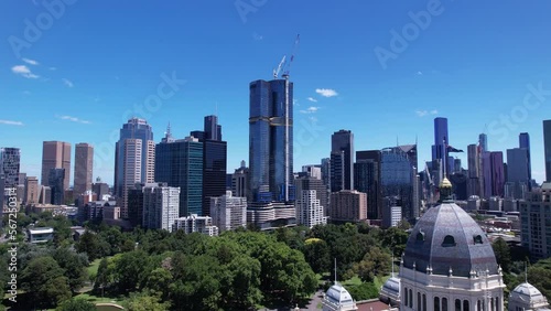 Melbourne revealing Australian flag on Dome of Royal exhibition building photo