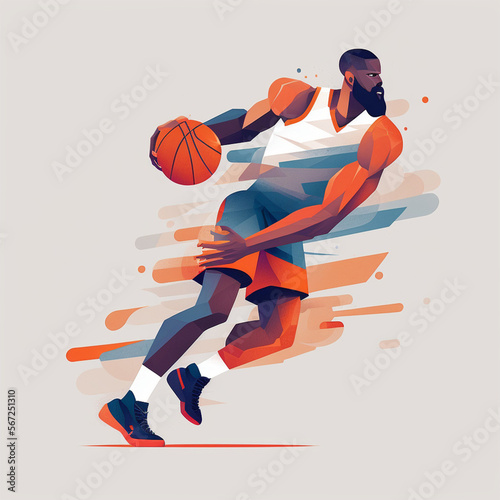 Vector Illustrations of Basketball: A Collection of Sporty Designs.. (AI Generated)