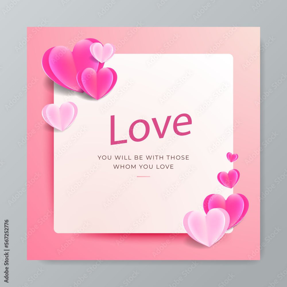 Happy valentine's day social media banner design template