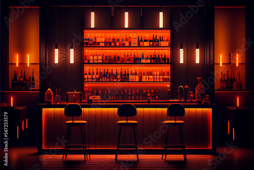 Contemporary Bar wallpaper. generative ai	
