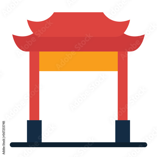 Paifang flat icon
