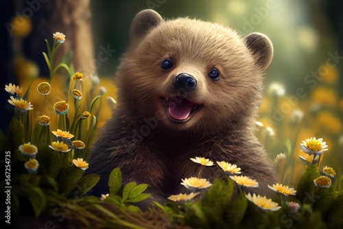 Spring is coming, happy wild animals, bear 