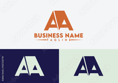 Letter AA logo design vector template, AA logo