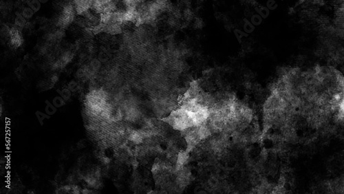Black stone and wall texture. Dark cement, concrete grunge. Black brush strokes oil paints on white paper. Dark metal wallpaper with rock background. Tiles luxury stone floor. © Aquarium