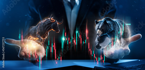 Obraz na płótnie Online stock exchange concept. Earnings on the growth or fall in the value of assets w salonie