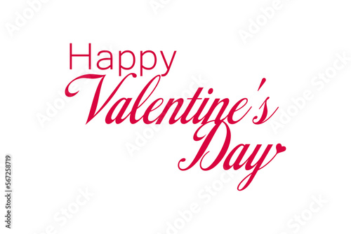 Happy Valentine's day text on transparent background. PNG file. 