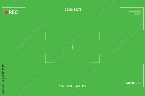 White camera focus frame. Camera viewfinder vector icon