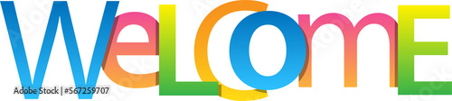 Fotografija WELCOME colorful typography on transparent background