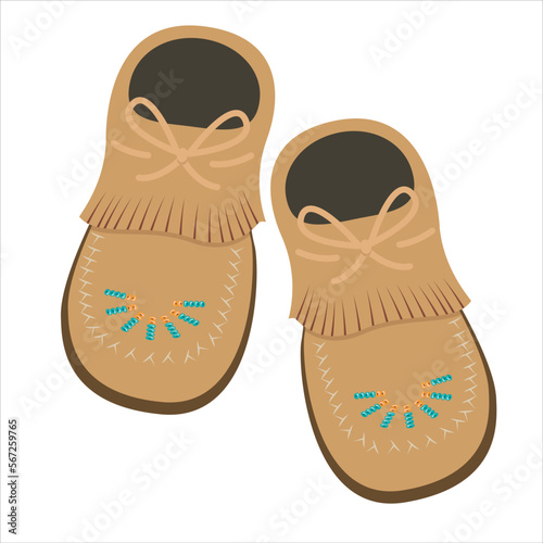 Moccasin pair of shoes isolated vector illustration graphic photo