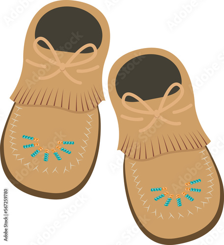 Moccasin pair of shoes isolated illustration graphic