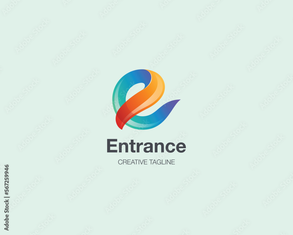 Creative colorful letter e logo gradient Creative colorful letter e logo gradient