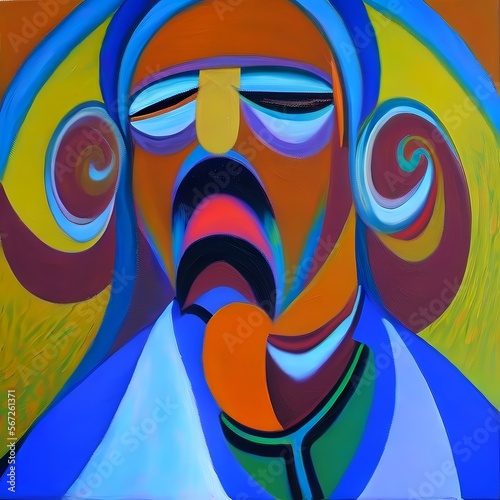 Abstract man Portrait, Cubi...
