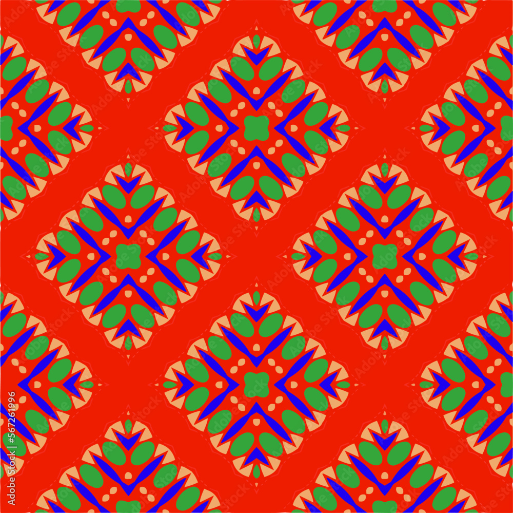 Vector geometric ornament in ethnic style. Seamless pattern with  abstract shapes, repeat tiles. Vintage retro texture.Repeating pattern for decor, fabric,textile and fabric.
