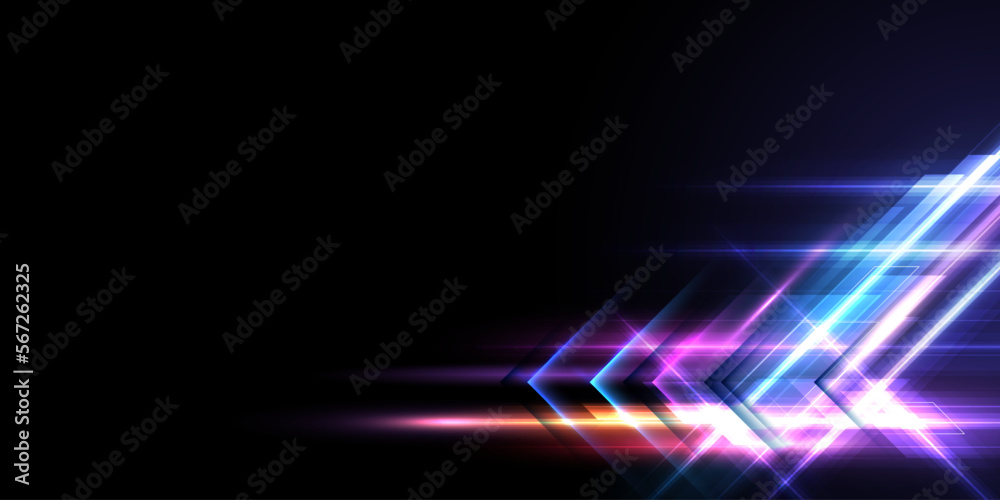 Modern abstract high-speed movement. Colorful dynamic motion on blue background. Movement technology pattern for banner or poster design background concept. EPS10.