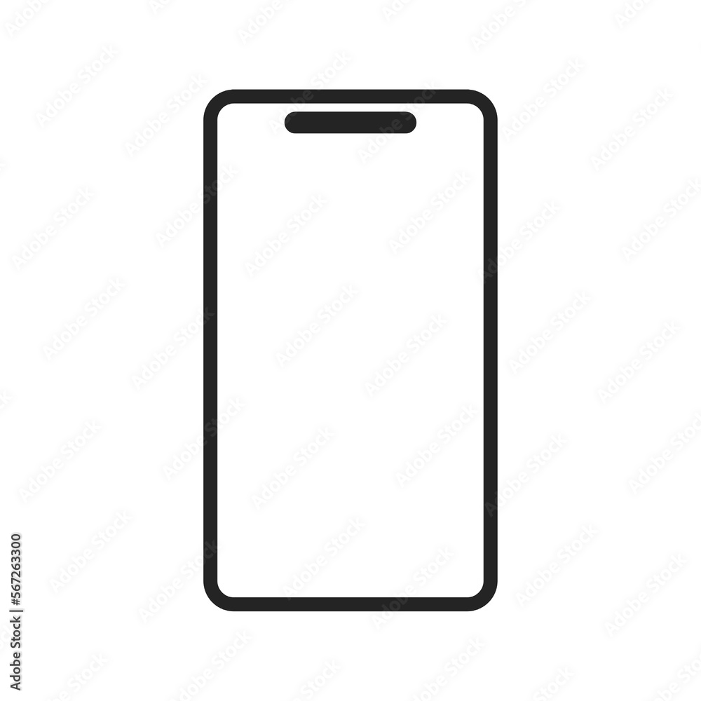 simple line smartphone icon vector simple line smartphone icon vector