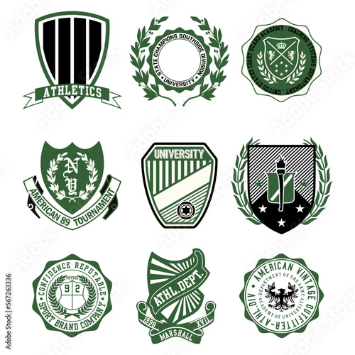 set of green labels