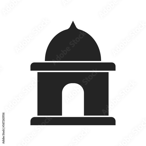 simple solid mosque icon vector