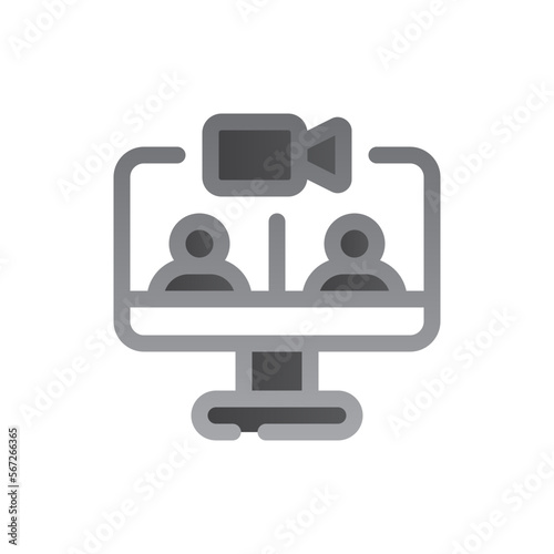 videocall two tone gradient icon