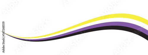 Yellow, white, purple and black colored background as the colors of the nonbinary flag. Pride month concept. Flat vector illustration. photo