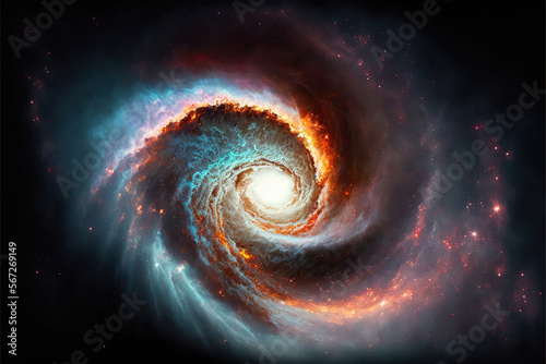 spiral galaxy in space.Generative Ai