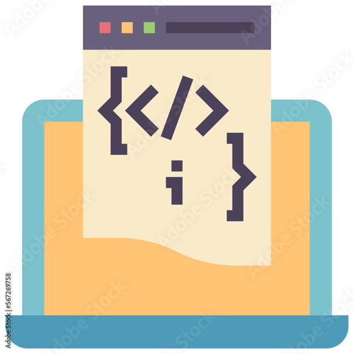 programing flat style icon